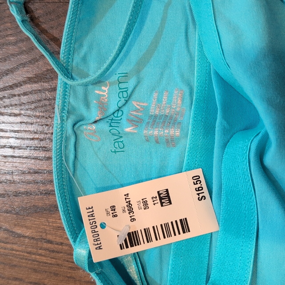 Aqua Spaghetti Strap Top - Picture 2 of 2